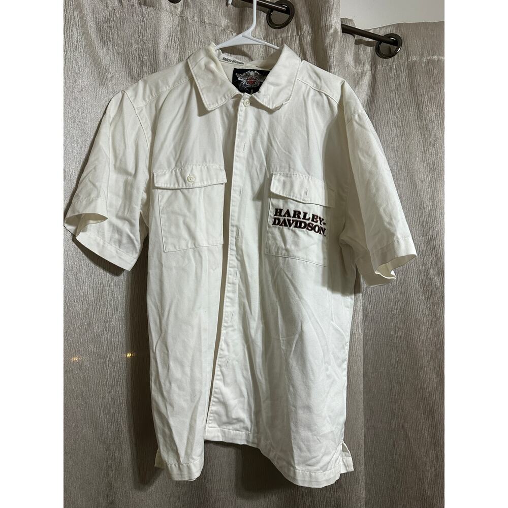 Harley Davidson Men's Short Sleeve Button Up Size Large